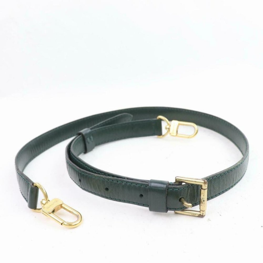 Louis Vuitton Rare Dark Green Leather Strap Taiga